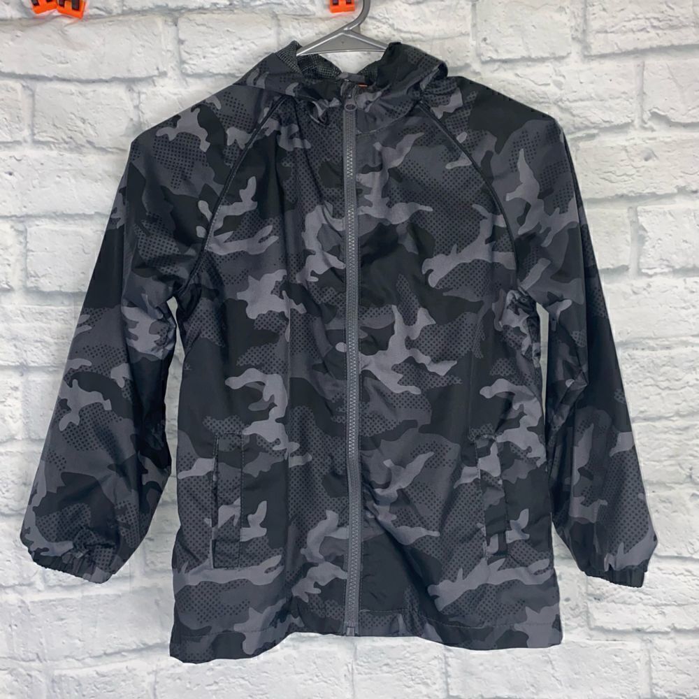 Joe Fresh kids lightweight full zip mesh lined camo jacket boys sz 7-8